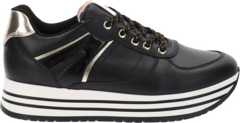 Nerogiardini Leren Meisjes Sneakers Stijlvol Comfort Black Dames