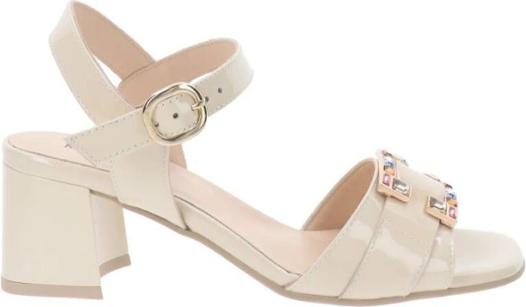 Nerogiardini Leren sandalen voor vrouwen Beige Dames