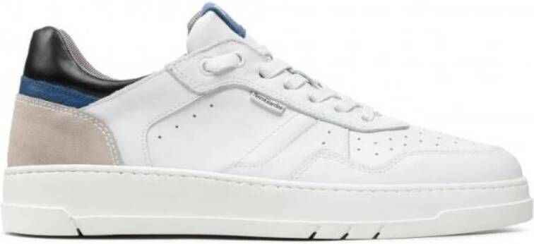 Nerogiardini Leren Sneakers met Suède Inzetstukken White Heren