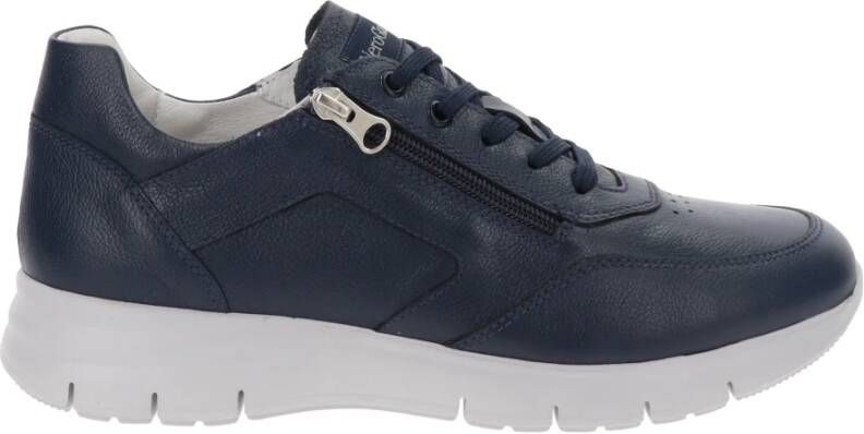 Nerogiardini Leren Sneakers met Veters en Rits Sluiting Black Heren