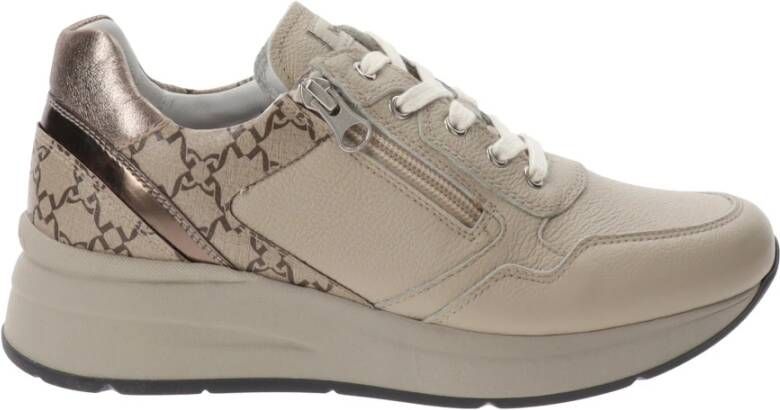 Nerogiardini Leren Sneakers voor Vrouwen Beige Dames