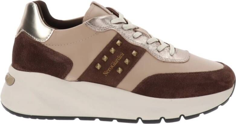 Nerogiardini Leren Sneakers voor Vrouwen Brown Dames