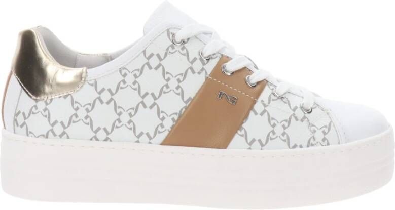 Nerogiardini Leren Dames Sneakers met Vetersluiting White Dames