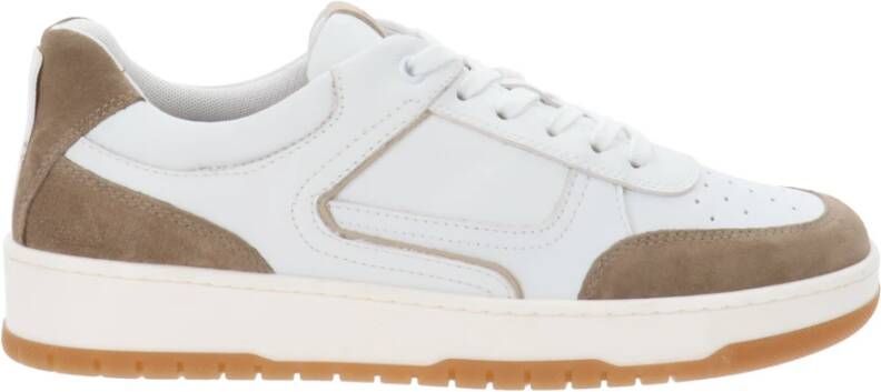 Nerogiardini Leren Vetersneakers Beige Dames