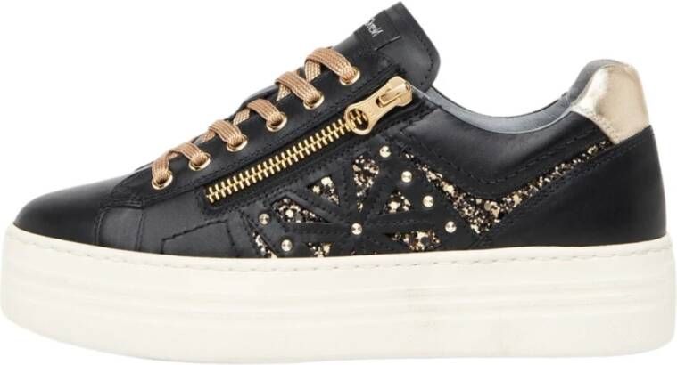 Nerogiardini Luxe Sneaker met Metallic Platform Sole Black Dames