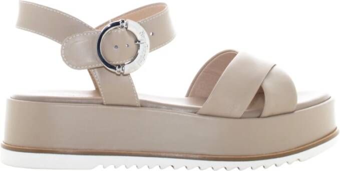 Nerogiardini Platform Sandalen voor Vrouwen Beige Dames