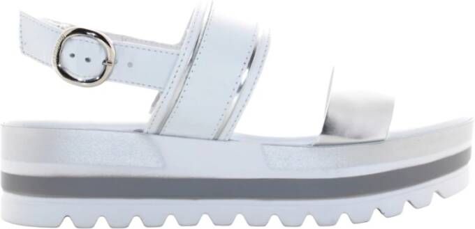 Nerogiardini Witte Leren Sandalen Stijlvol Ontwerp White Dames