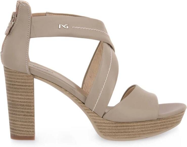 Nerogiardini Hoge hak sandalen voor vrouwen Beige Dames