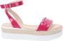 Nerogiardini Leren platte sandalen voor vrouwen Pink Dames - Thumbnail 1