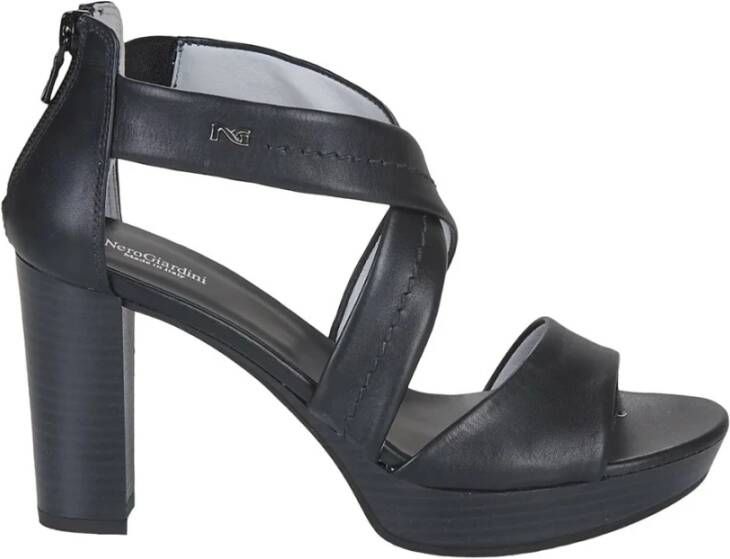 Nerogiardini Hoge hak sandalen voor vrouwen Black Dames