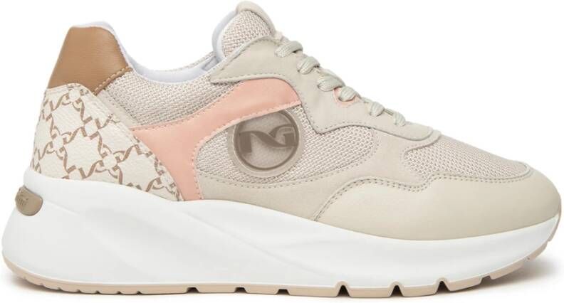 Nerogiardini Witte Leren Sneakers Multicolor Dames