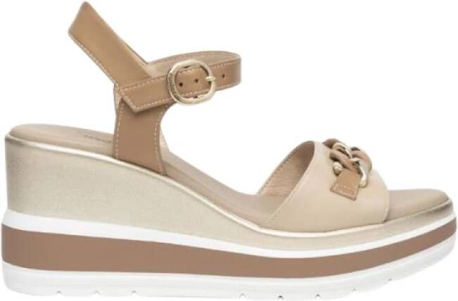 Nerogiardini Stijlvolle Casual Schoenen Beige Dames