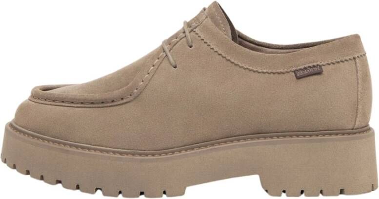 Nerogiardini Stijlvolle veterschoenen met mocassin-stiksels Beige Dames