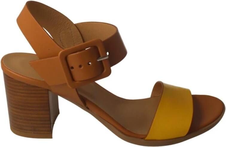 Nerogiardini Tan Mustard High Heel Sandals Brown Dames