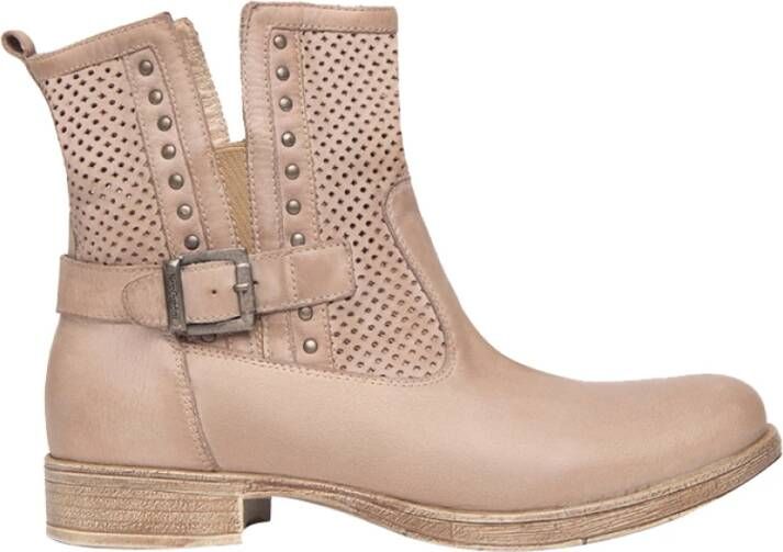 Nerogiardini Urban Chic Leren Biker Boots Pink Dames