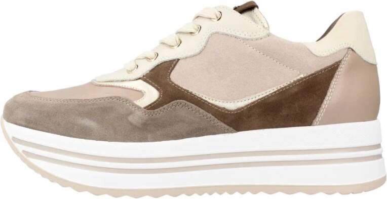 Nerogiardini Vetersluiting Mode Sneakers Brown Dames