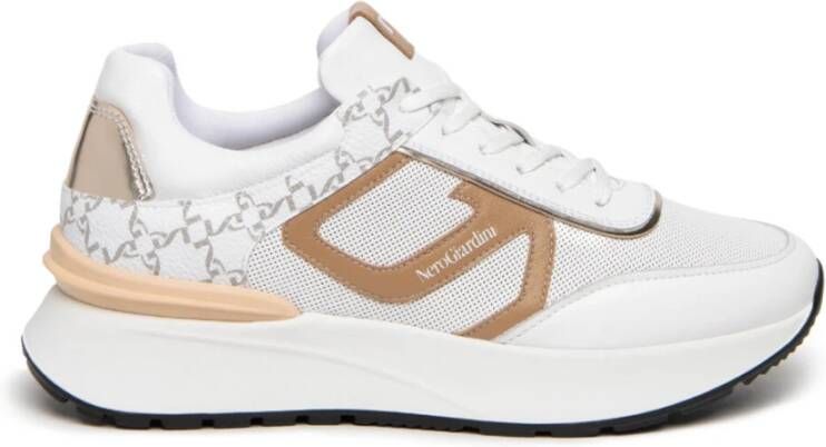 Nerogiardini Witte Leren Modieuze Sneakers White Dames