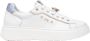 Nerogiardini Witte leren sneakers met blauwe metallic details White Dames - Thumbnail 1