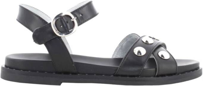 Nerogiardini Zwarte Lage Hak Sandalen voor Vrouwen Black Dames