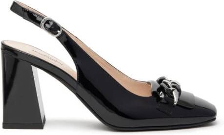 Nerogiardini Zwarte lak slingback sandalen Black Dames