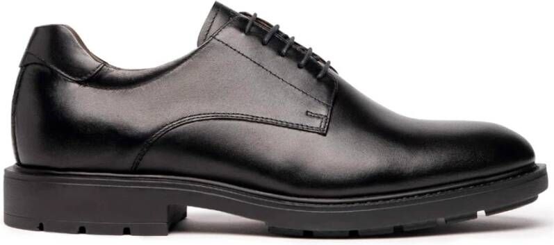 Nerogiardini Zwarte Leren Veterschoenen Black Heren