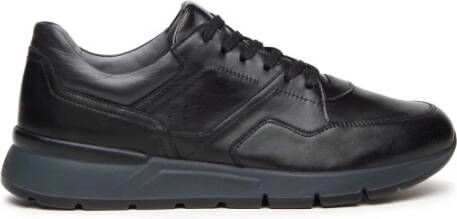 Nerogiardini Zwarte leren vetersneakers Black Heren