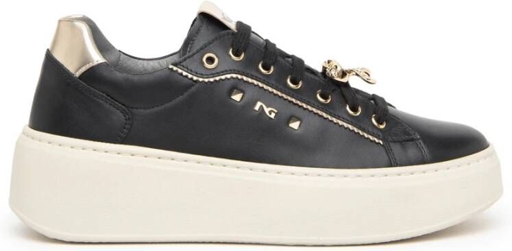 Nerogiardini Zwarte Sneakers Plat Black Dames