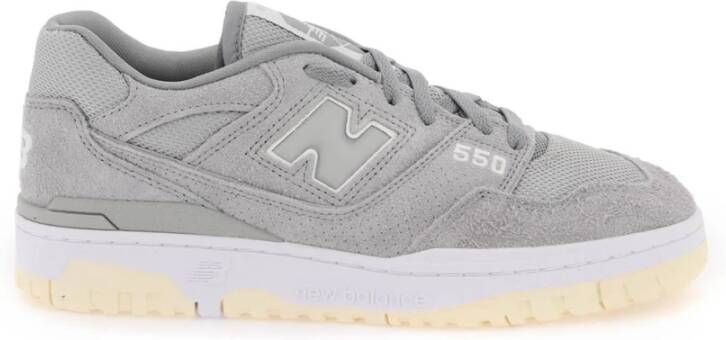 New Balance 550 Leren Sneakers met Zijperforaties Gray Heren