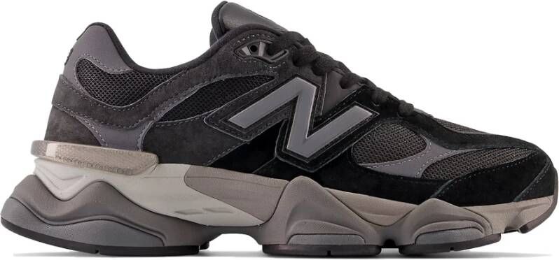 New Balance Zwarte Sneakers A del Teen Logo Rubberen Zool Black