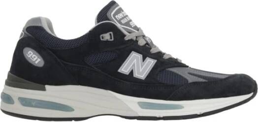 New Balance Blauwe Suède Lage Sneakers met Reflecterende Details Blue Dames