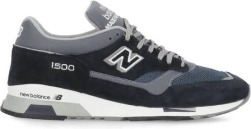 New Balance Blauwe Suède Sneakers Ronde Neus Logo Blue Heren