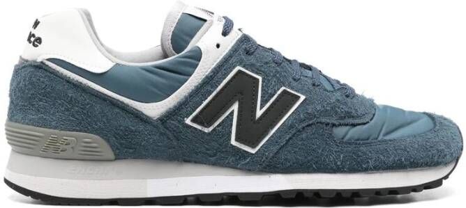 New Balance Blauw Wit Leren Sneaker Paneelontwerp Blue Heren