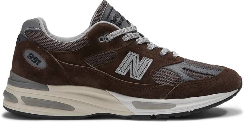 New Balance Bruine Sneakers 991v2 Pinecone Brown Smoked Pearl Brown Heren