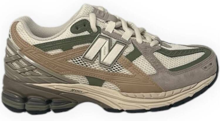 New Balance Olijf Pigskin Sneakers met Gewatteerde Hiel Multicolor Heren