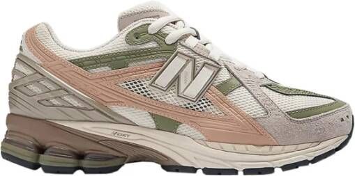 New Balance Olijf Pigskin Sneakers met Gewatteerde Hiel Multicolor Heren