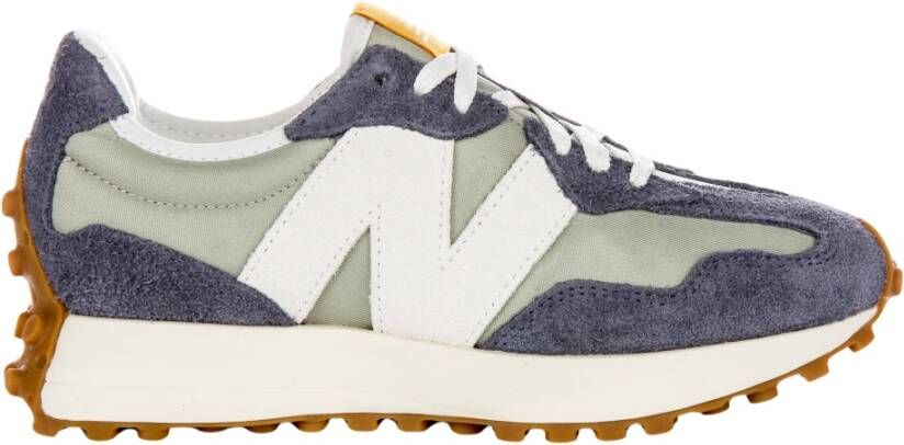 New Balance Grijs Wit Leer Suède Sneakers Multicolor Heren