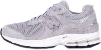 New Balance Grijze Logo Sneakers Suède Rubberen Zool Gray Heren