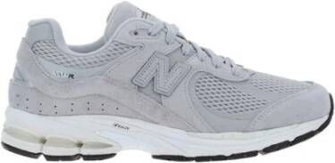 New Balance Grijze Logo Sneakers Suède Rubberen Zool Gray Heren