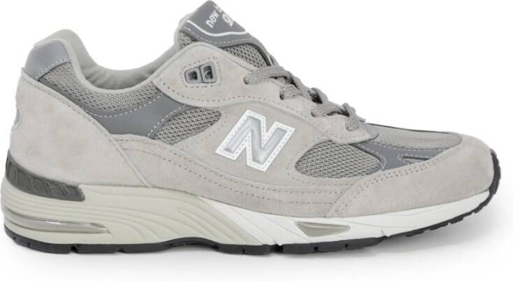 New Balance "Grijze Leren Sneakers met Reflecterende Details" Grijs Dames