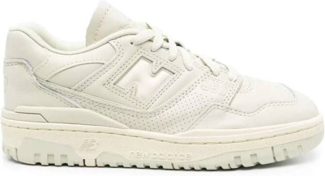 New Balance Groene Leren Sneaker Paneel Ontwerp White Heren