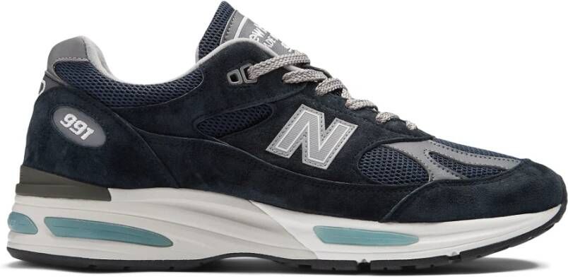 New Balance Heren Sneaker met Suède Inzetstukken Blue Heren