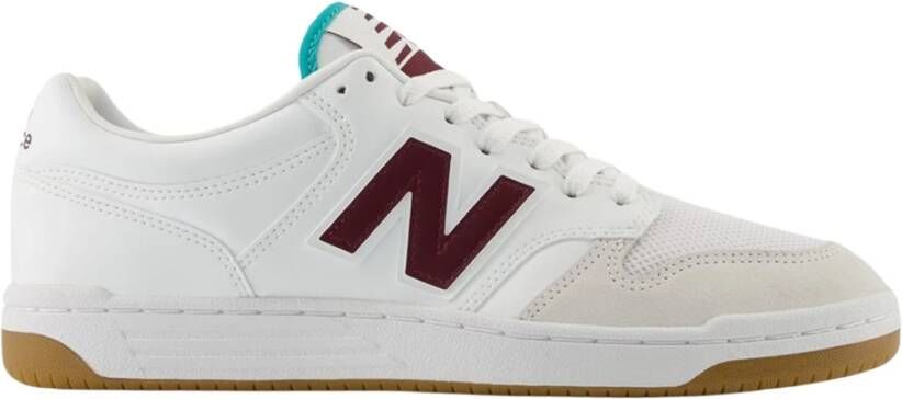 New Balance Klassiek 480 Laag Wit & Bourgondië Multicolor Heren