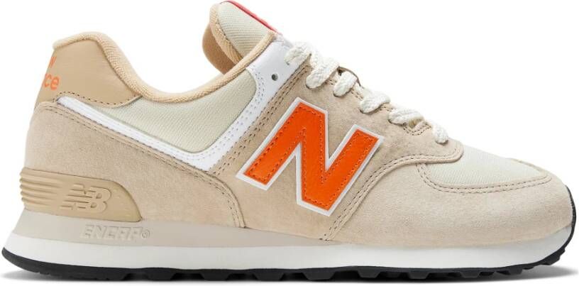 New Balance Klassieke Sneakers met Leren Bovenwerk Beige Dames