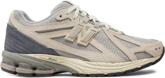 New Balance Linnen Sneakers Wolk Grijs Logo Rubber Beige Heren