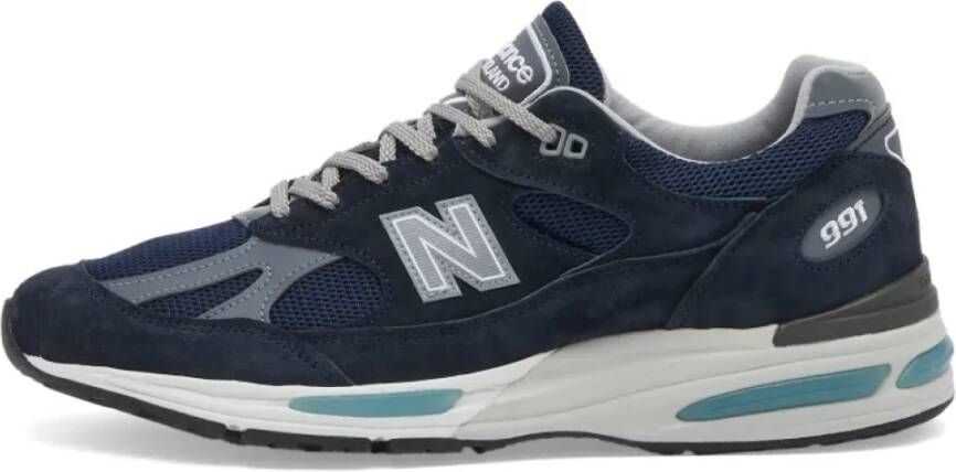 New Balance Marineblauwe 991v2 Sneakers Gemaakt in Engeland Blue Heren