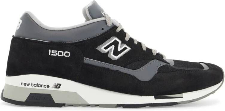 New Balance Mesh en Suède Sneakers met Geborduurd Logo Black Heren