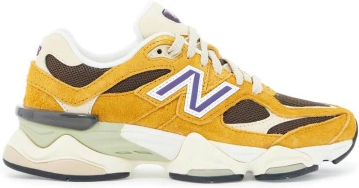 New Balance Mesh en Suède Sneakers Yellow Dames