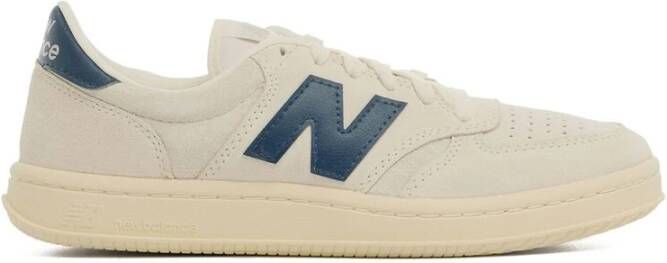 New Balance Navy Blauw Suède Veterschoen Beige Heren