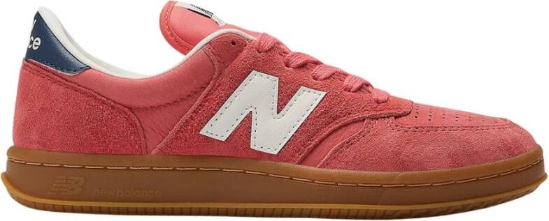 New Balance Rode Suède Sneakers T500 Stijl Red Heren