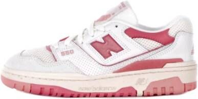 New Balance Roze Leren Sneakers Logo Detail Pink Dames